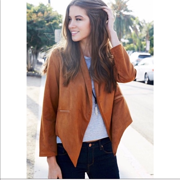 WILA Jackets & Blazers - Vegan suede blazer jacket camel brown
